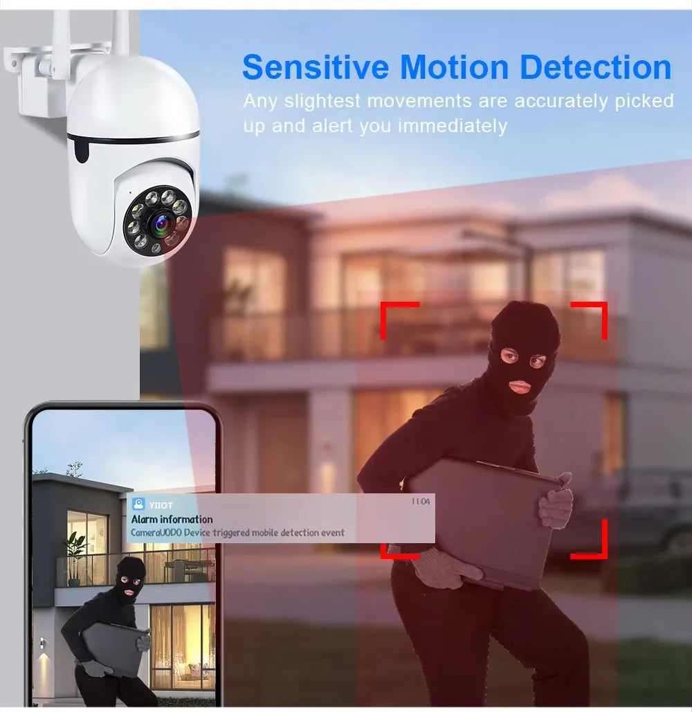 8MP Wifi IP Wireless Security Surveillance PTZ Camera 4X Zoom Cameras Tracking Two-way Audio HD Night Color Cam