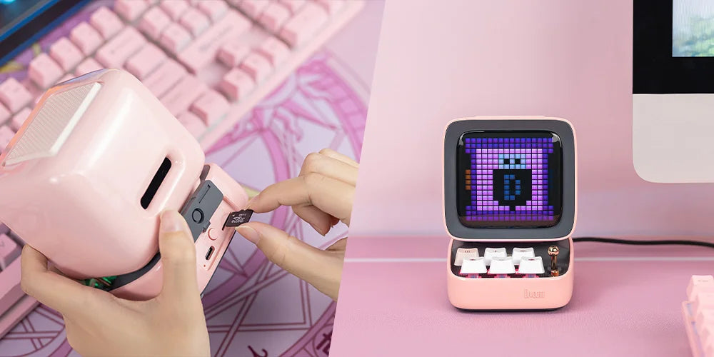 Divoom Ditoo-Pro Retro Pixel Art Bluetooth Portable Speaker Alarm Clock DIY LED Display Board, Cute Gift Home Light Decoration