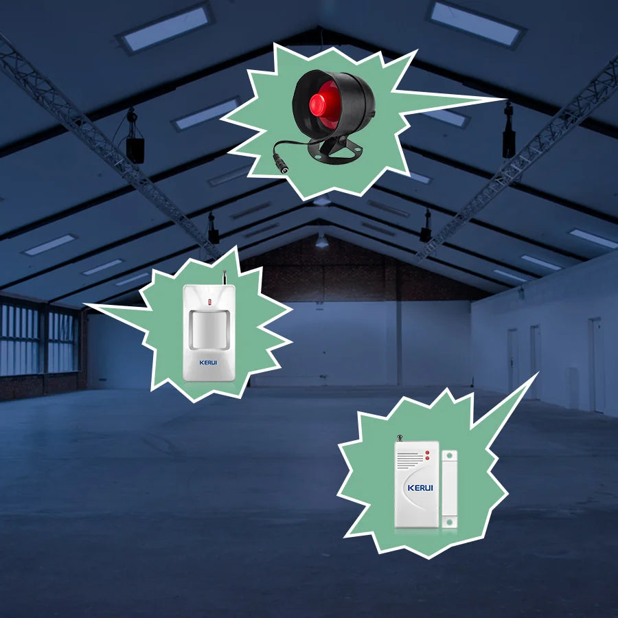 KERUI Tuya Smart WIFI Security Alarm System Kit 110dB Wireless Loud Indoor/Outdoor Siren Horn Home Burglar Motion Door Sensor