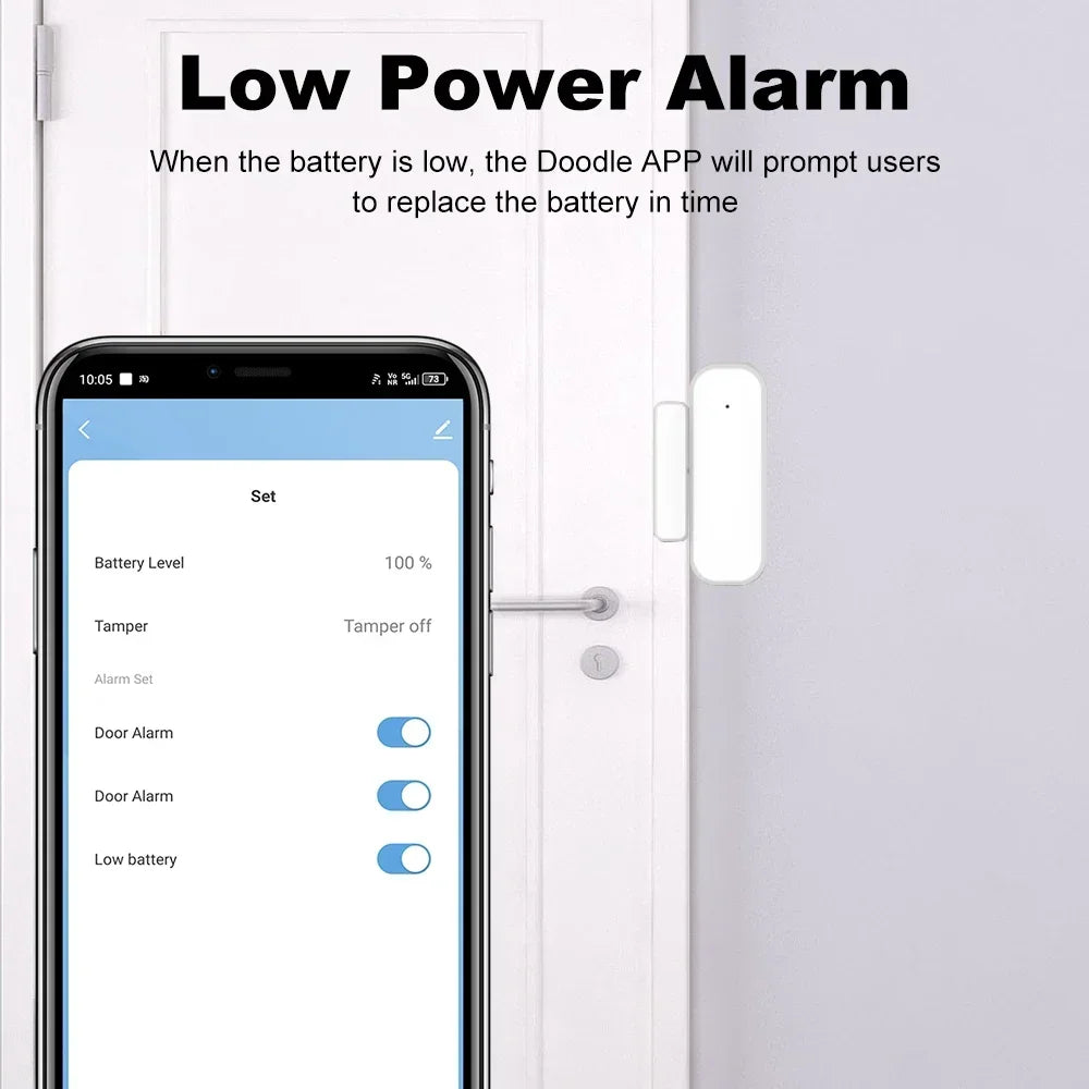Tuya Zigbee Smart Door Sensor Window Door Open Closed Detectors Smart Home Security Alarm System Voice Control Via Alexa Google