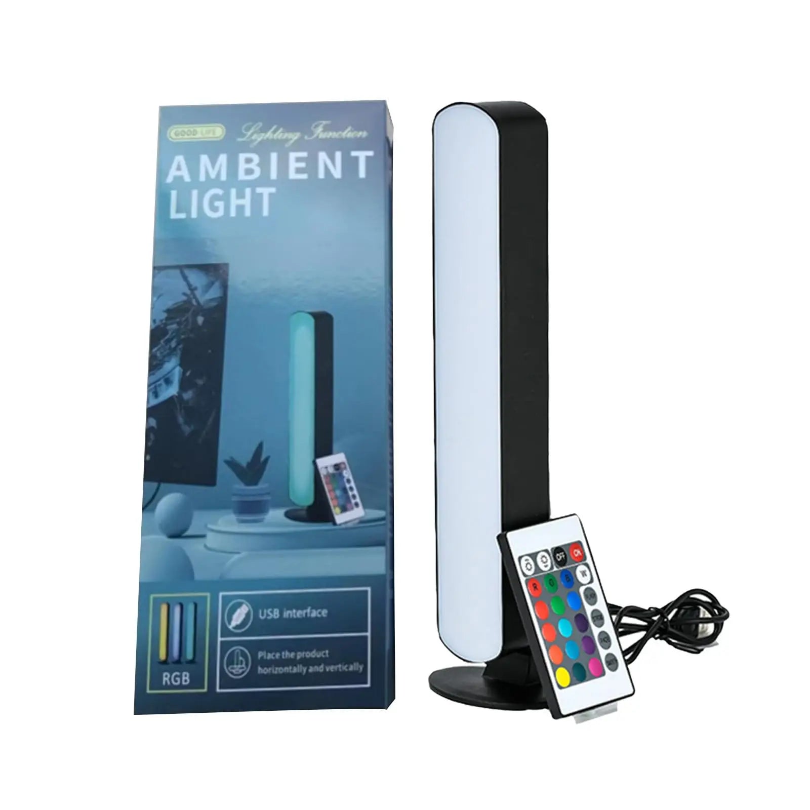 1/2pc LED Desktop Smart RGB Light Bars with Remote 16colors USB Plug Night Light for Gaming Desk Office Party TV Background Gift