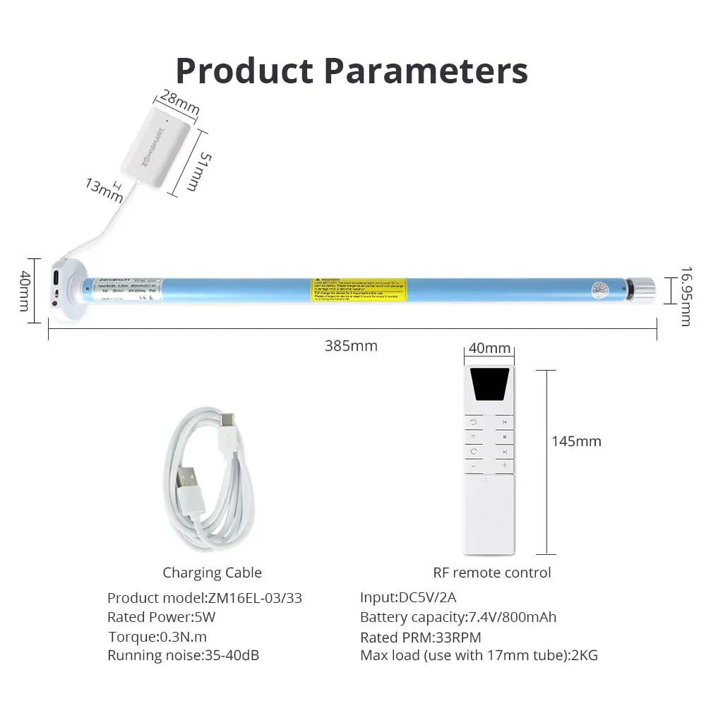 Zemismart Zigbee Roller Shade Blinds Motor for 17 25 28mm Tube Smart Electric Curtain Engine Works with Tuya Alexa Google Home