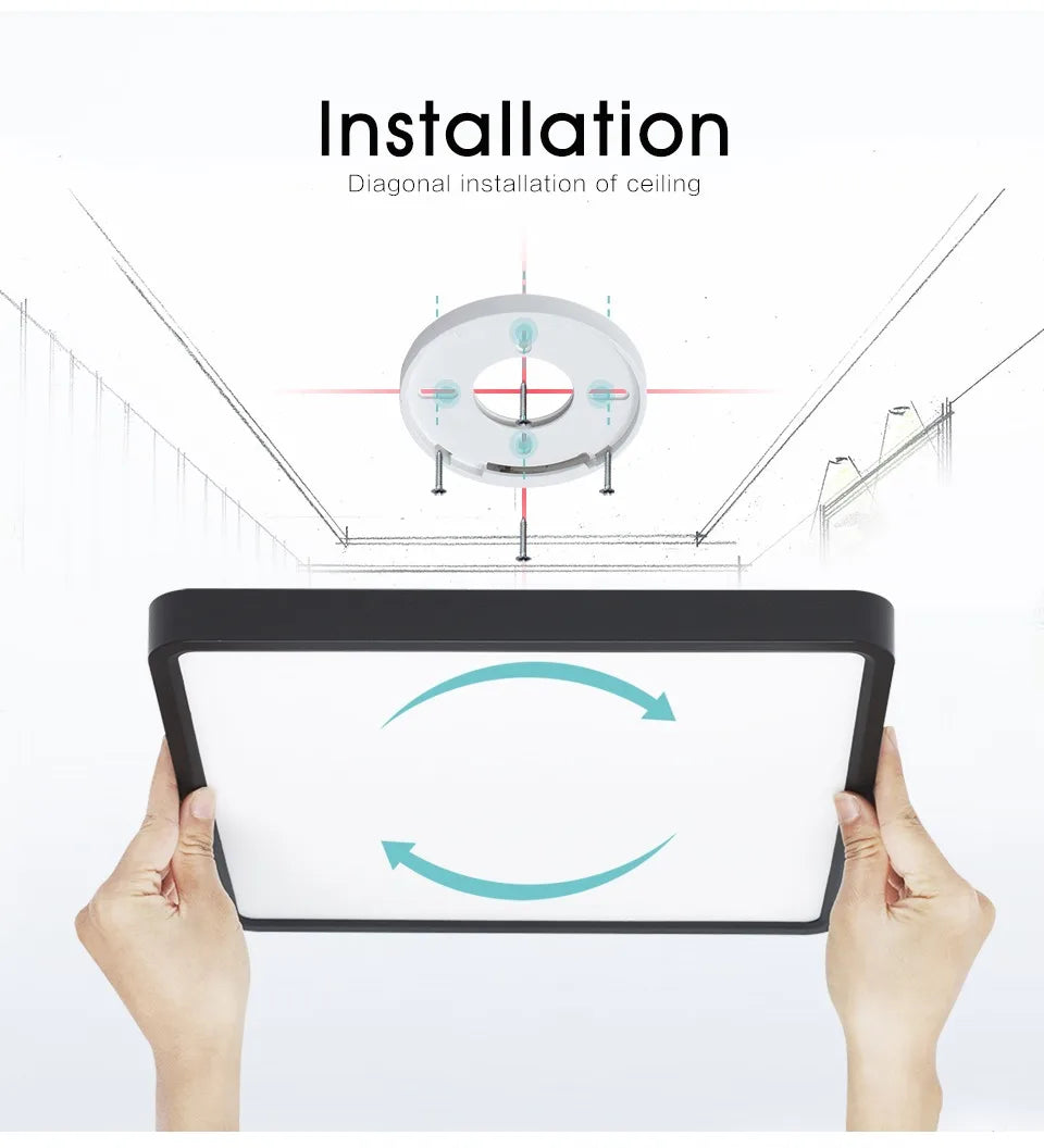 MARPOU Tuya Smart LED Ceiling Lamp Wood Grain App Voice Control Alexa/Google Remote Control Square Ceiling Lights Living Room