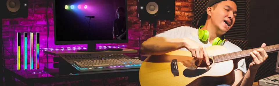 LED Ambient Light RGB Table Lamp Bluetooth Music Sync Night Light USB Rechargeable Desk Mood Light for Car PC Gaming Room Decor