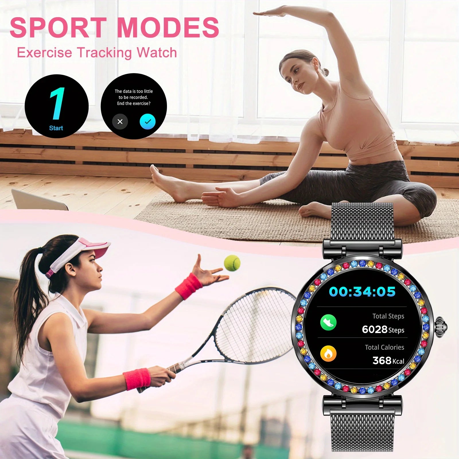 Woman Smart Watch,call Notification and Rejection,  Pedometers, Music Playback, for Women Gift