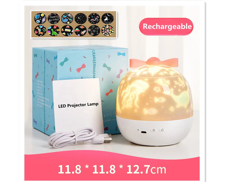 Kids Gift Projector Night Light Rechargeable 360 Adjustable Design Bedroom Nebula Galaxy Projector Lights Christmas Birthday