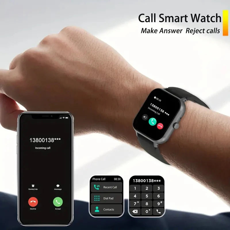 Smart watch, wireless calling /dial, multi -Sport mode,Suitable for men and women, sports watches, for iPhone/Android