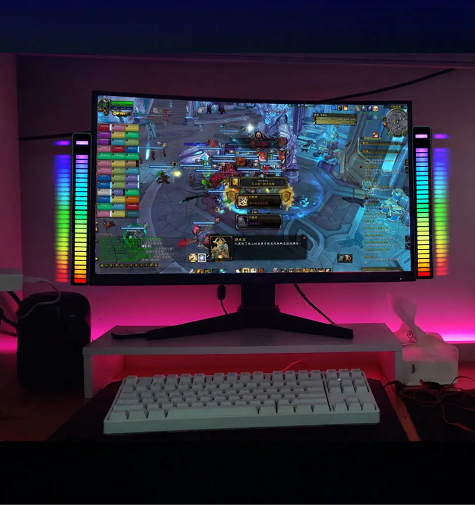 LED Ambient Light RGB Table Lamp Bluetooth Music Sync Night Light USB Rechargeable Desk Mood Light for Car PC Gaming Room Decor