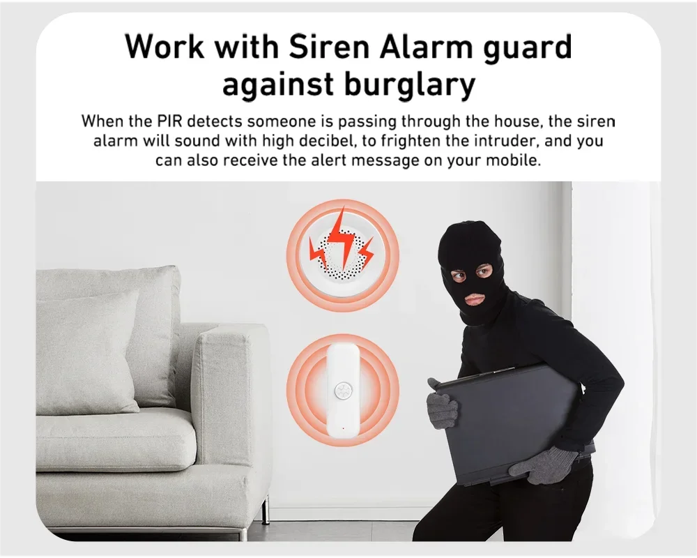 Tuya WiFI Motion Sensor PIR Smart Human Body Home Burglar Sensor APP Remote Control Smart Life For Smart Home Work With Alexa