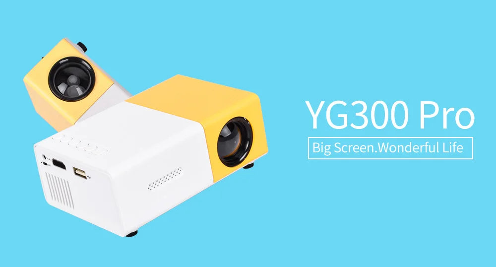 YG300 Mini Projector LED Yg300 Upgraded Version 1000 Lumen 320x240P HDMI-compatible USB Audio Home Media Player Beamer
