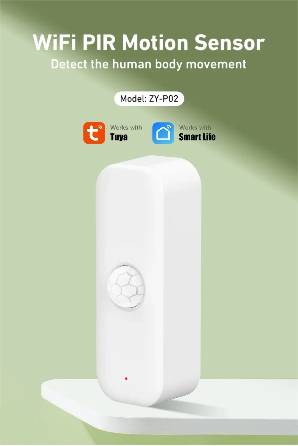 Tuya WiFI Motion Sensor PIR Smart Human Body Home Burglar Sensor APP Remote Control Smart Life For Smart Home Work With Alexa