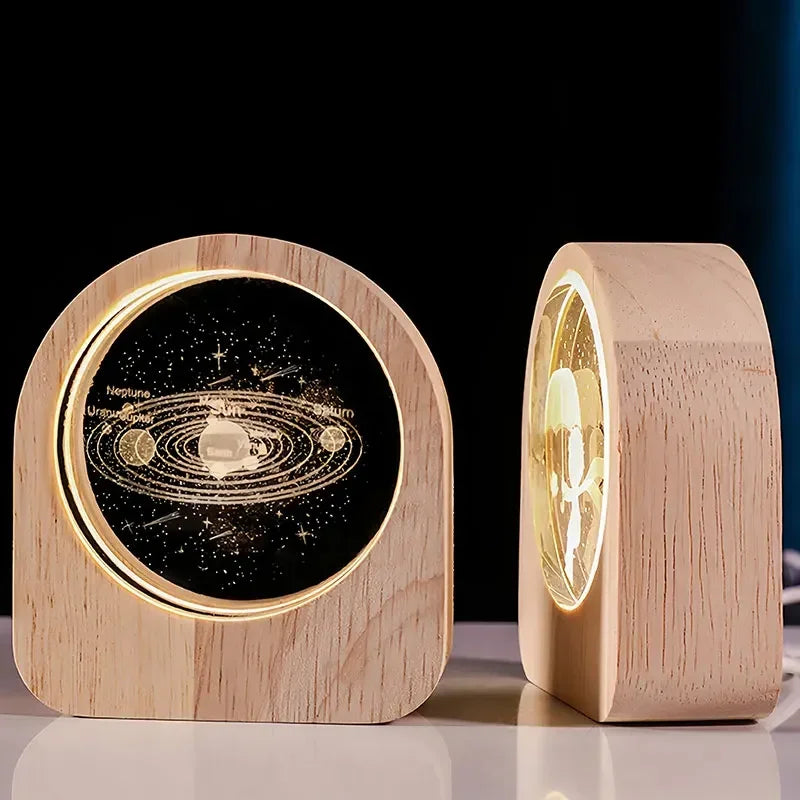 3D Crystal Glass Craft Decoration Laser Engraved Solar System astronomy Valentine's Day gift Birthday Gift Desktop Decoration