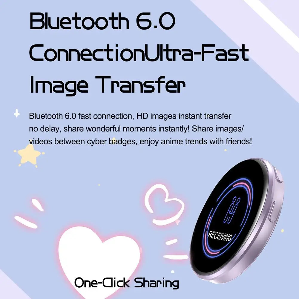 Anime E-Badge Display Pin 1.7 Inch Touch Screen LED Button Touchscreen E-Ink Photo Frame With Video Playback