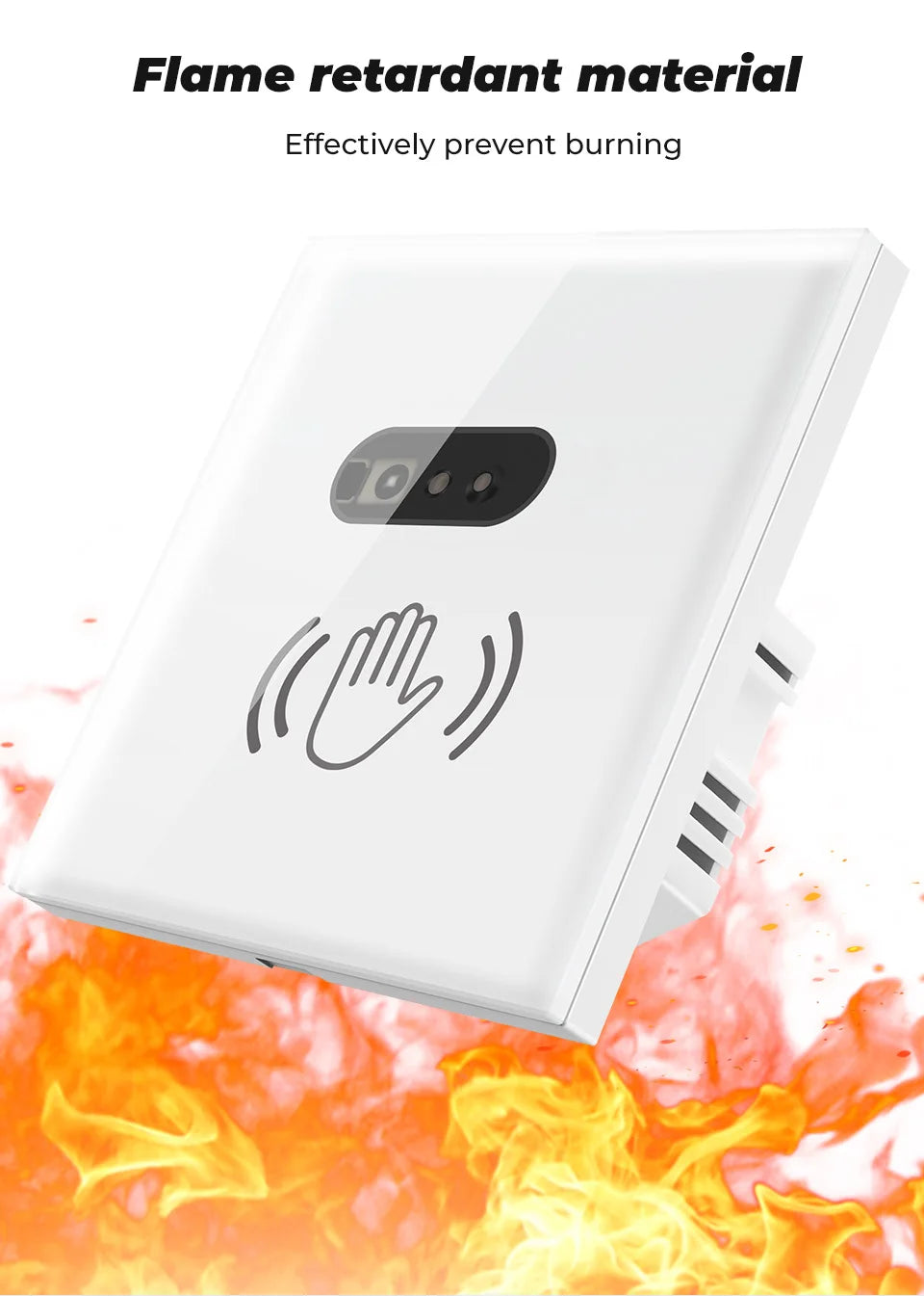 Wall Smart Light Switch Infrare IR Sensor No Need Touch EU Glass Screen Panel Electrical Power Auto On Off Lamp