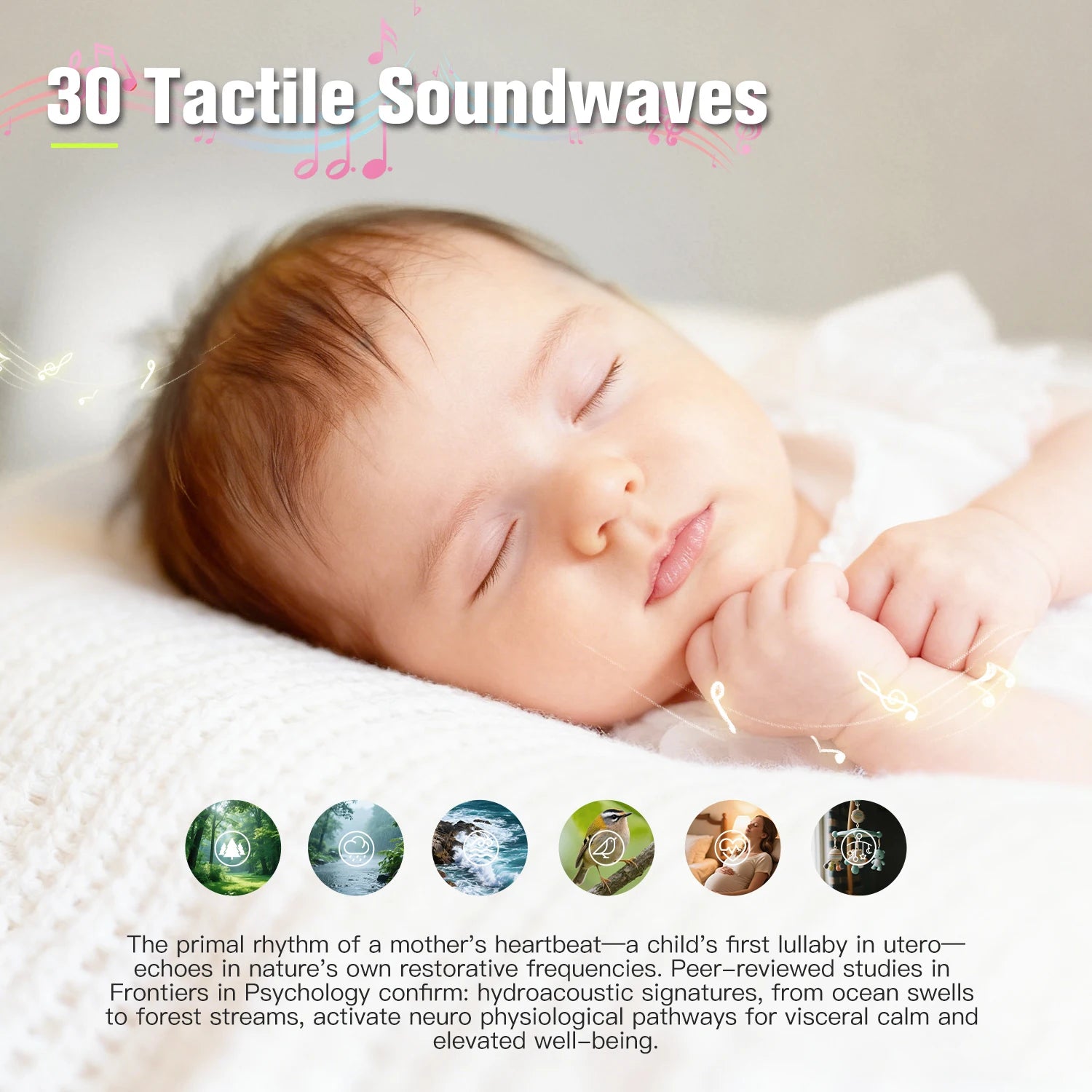 Portable White Noise Sound Machine for Baby 30 Soothing Sounds Crying Sensor for Infants with Night Light Timer Rechargeable