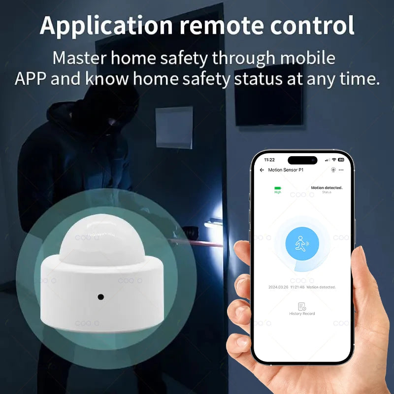 Zigbee Mini PIR Motion Sensor Human Motion Infrared Detector Security Alarm Work With Alexa Google Home Zigbee2MQTT Need Gateway