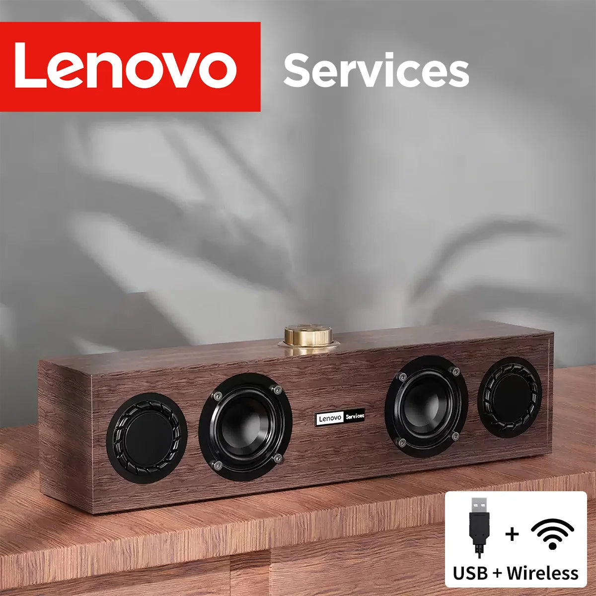 Lenovo C02 Multimedia Speaker Bluetooth Speaker Wired/Bluetooth Dual-Mode Speaker Retro Speaker Universal for Tv, Computer, and Mobile Phone Subwoofer