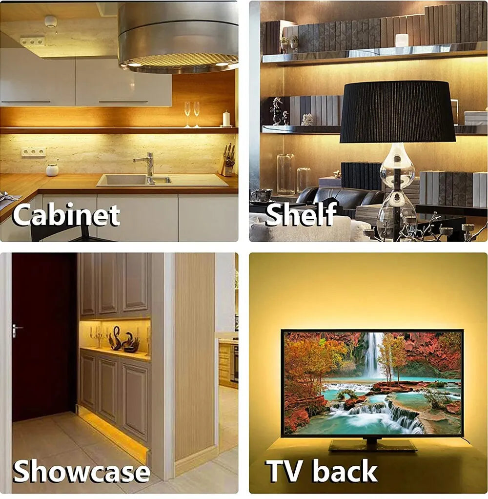 USB LED Strip Lights DC 5V Smart Dimmer Hand Scan Sensor Switch On/off Control Backlight Tape TV Lamp Tape Bedroom Home Decor