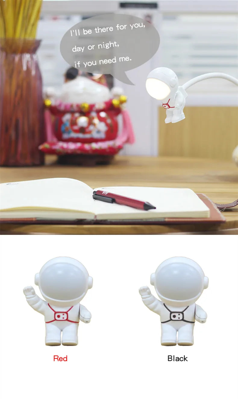 Astronaut USB Night Light Voice Control Mini LED USB Plug Eyes Protection LED Sound Sensor Bedroom Reading Desk Lamp Gift