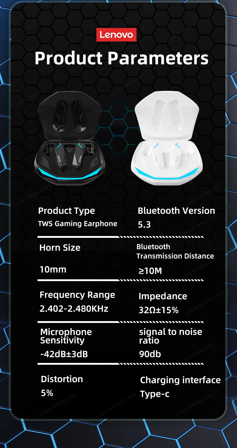Original Lenovo GM2 Pro Earphone Bluetooth 5.3 Wireless Gaming Earbuds Low Latency HD Call Dual Mode Headphones With Mic GM2Pro