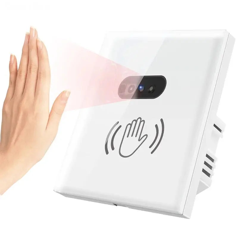 Wall Smart Light Switch Infrare IR Sensor No Need Touch EU Glass Screen Panel Electrical Power Auto On Off Lamp