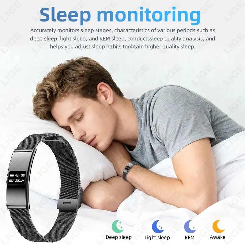 New Smart Bracelet Men Women Health Fitness Tracker Heart Rate HRV Monitor Sport Band Call Reminder Smart Watch for Android iOS