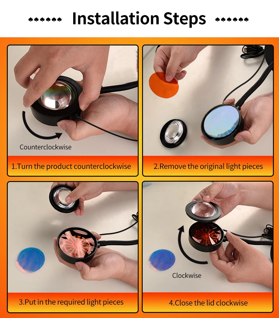 Smart Sunset Lamp Tuya LED Night Ligh USB RGB Smart Life APP Remote Projection For Room Decoration Photography Festival Birth