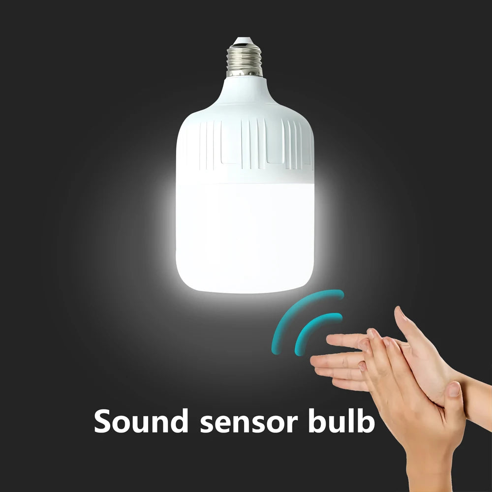 Sound Sensor LED Bulb Voice Light Control Garage Lamp E27 AC220V Cold White 6500K For Stair Pathway Warehouse Graden