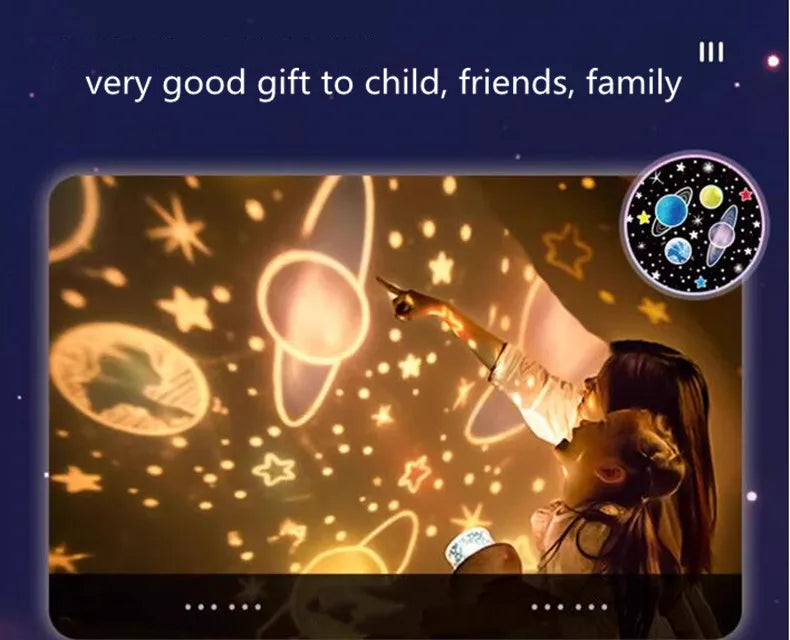 Kids Gift Projector Night Light Rechargeable 360 Adjustable Design Bedroom Nebula Galaxy Projector Lights Christmas Birthday