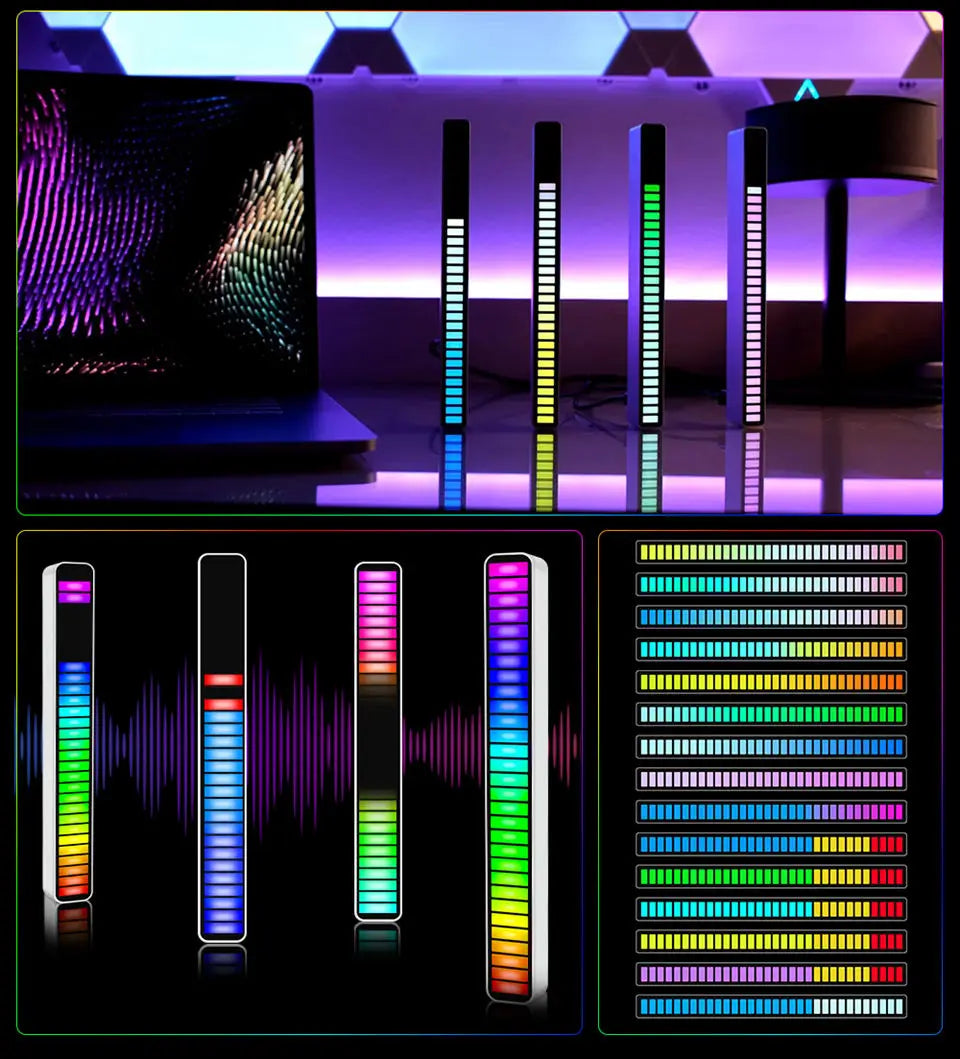 LED Ambient Light RGB Table Lamp Bluetooth Music Sync Night Light USB Rechargeable Desk Mood Light for Car PC Gaming Room Decor