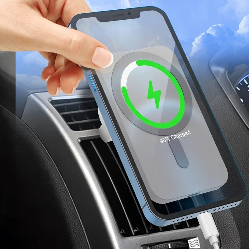 Magnetic Wireless Car Charger Air Outlet Phone Holder for iPhone17  16 15 14 13 12 Pro Max Fast Wireless Car Charging Station