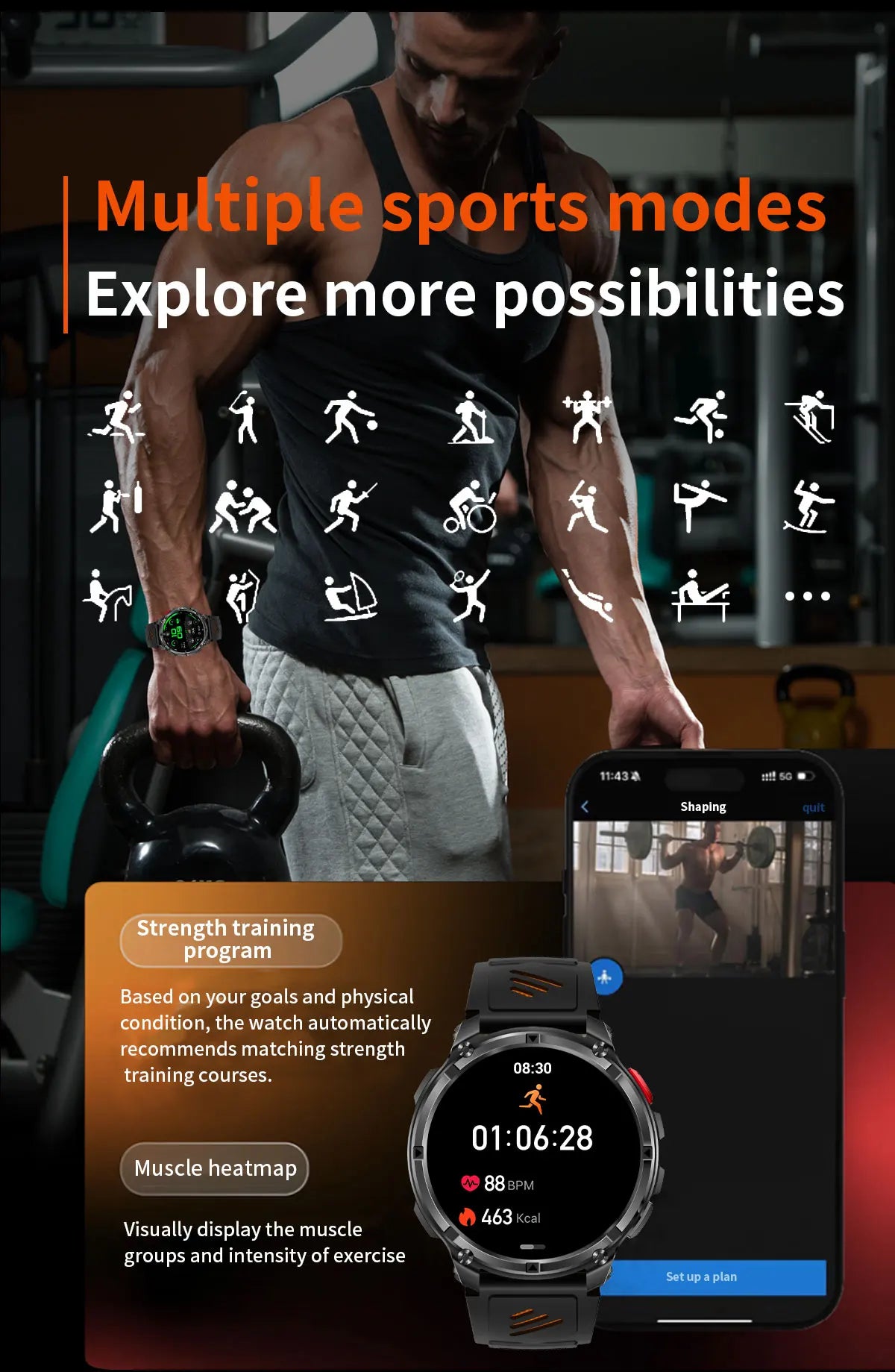 2026 New T-Rex3 Pro 1100mAh Battery Smart Watch GPS path 5ATM Waterproof Sports Run tracker Outdoors Compass Military Smartwatch