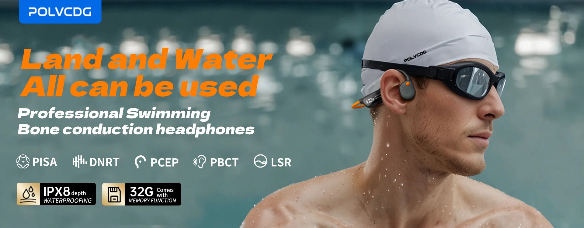 POLVCDG X1 Bone Conduction Cycling Earphones 32GB Memory Bluetooth 5.4 Open Running Headset Sports Technology 2025 Model