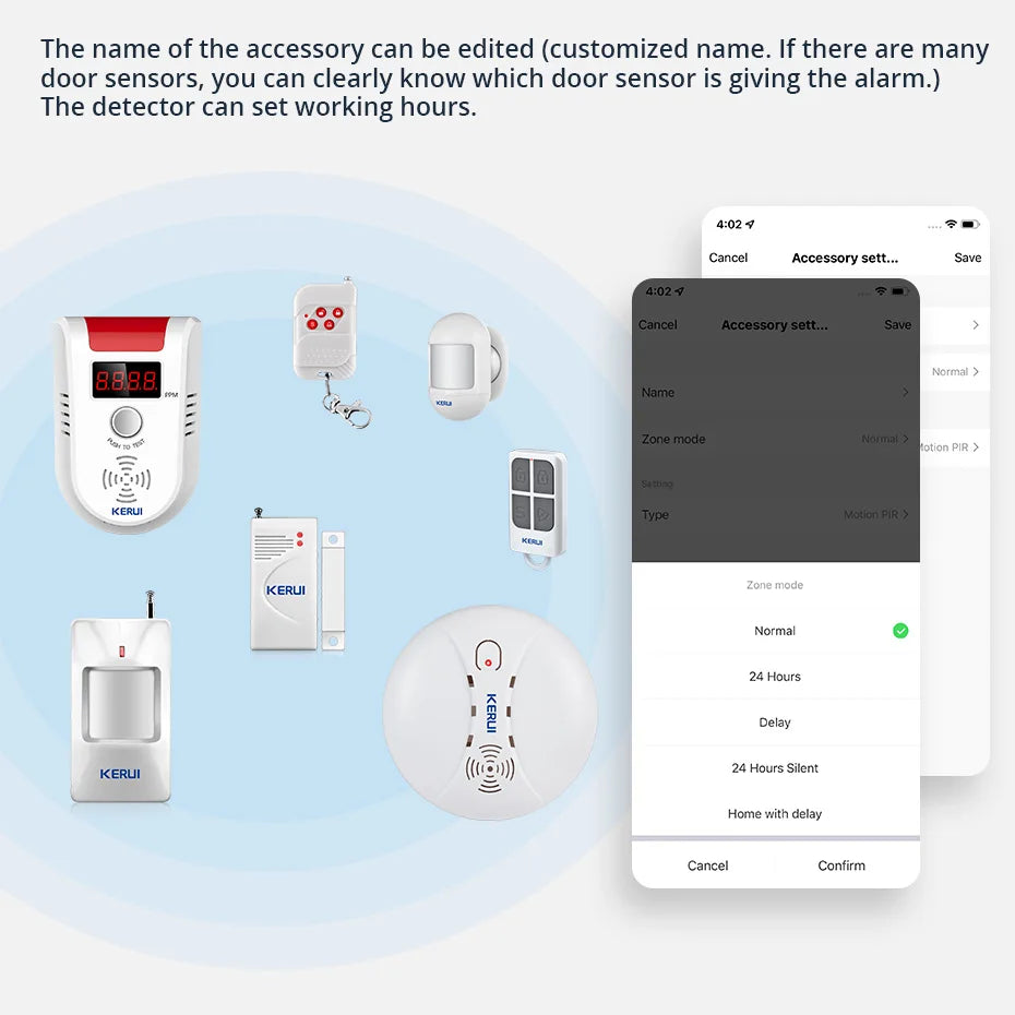 KERUI Tuya Smart WIFI Security Alarm System Kit 110dB Wireless Loud Indoor/Outdoor Siren Horn Home Burglar Motion Door Sensor