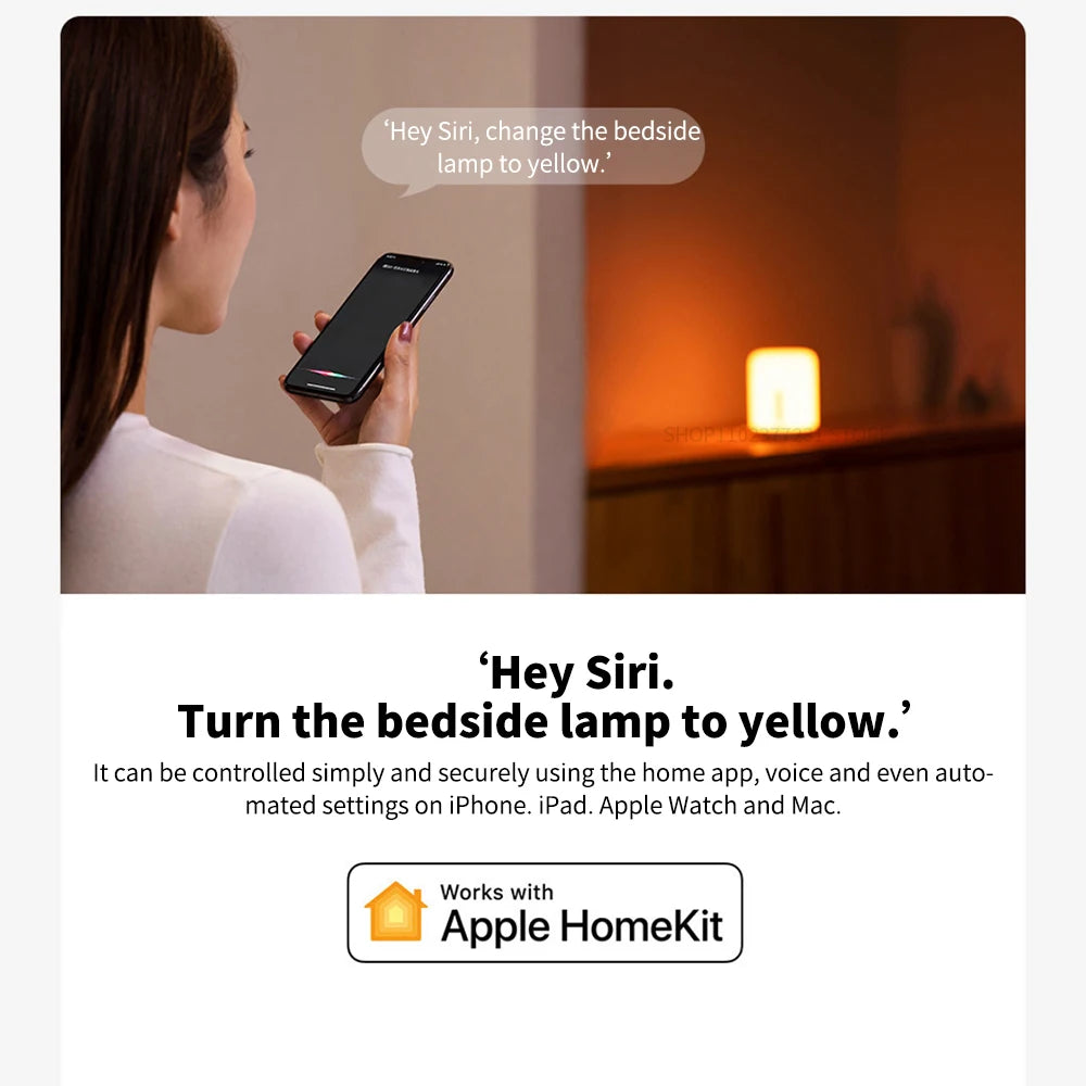 Bedside Lamp 2 Smart Table LED Night Light Colorful 400 Lumens Bluetooth WiFi Touch Control for Apple HomeKit Siri