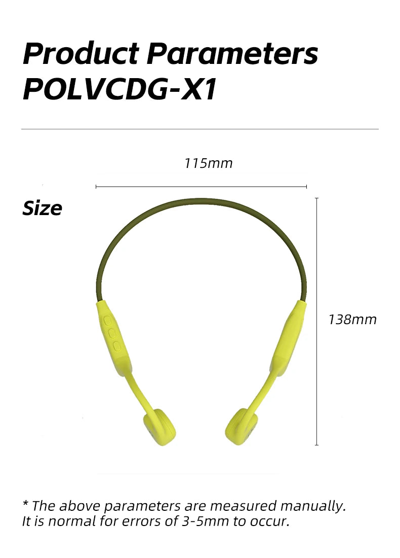 POLVCDG X1 Bone Conduction Cycling Earphones 32GB Memory Bluetooth 5.4 Open Running Headset Sports Technology 2025 Model