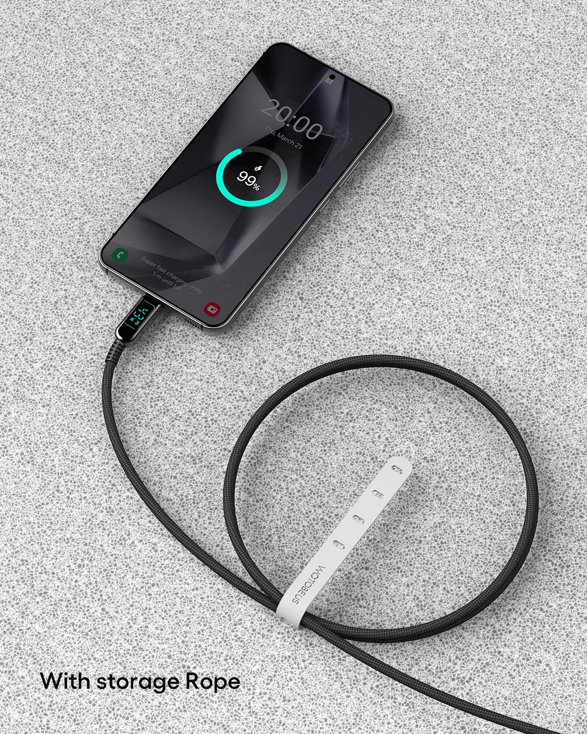 70W GaN USB-C Charger With Retractable Cable Power Adapter 65W PPS 45W Fast Charging for iPhone 17 Galaxy MacBook iPad