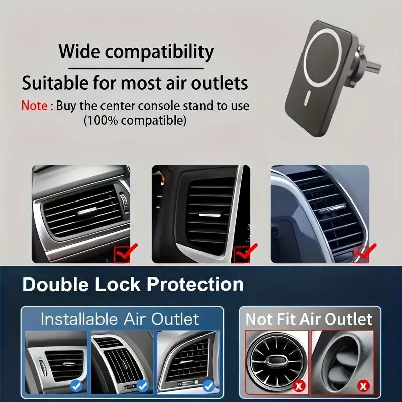 Magnetic Wireless Car Charger Air Outlet Phone Holder for iPhone17  16 15 14 13 12 Pro Max Fast Wireless Car Charging Station