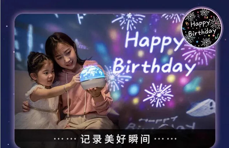 Kids Gift Projector Night Light Rechargeable 360 Adjustable Design Bedroom Nebula Galaxy Projector Lights Christmas Birthday