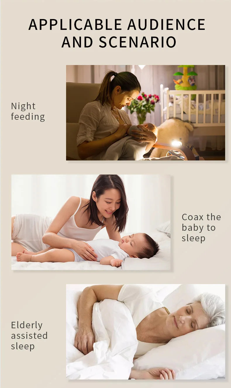 RGB Sleep White Noise Machine with Soothing Sound Touchable Rechargeable LED Night Light Relaxing Audio & Sleep Lamp for Baby