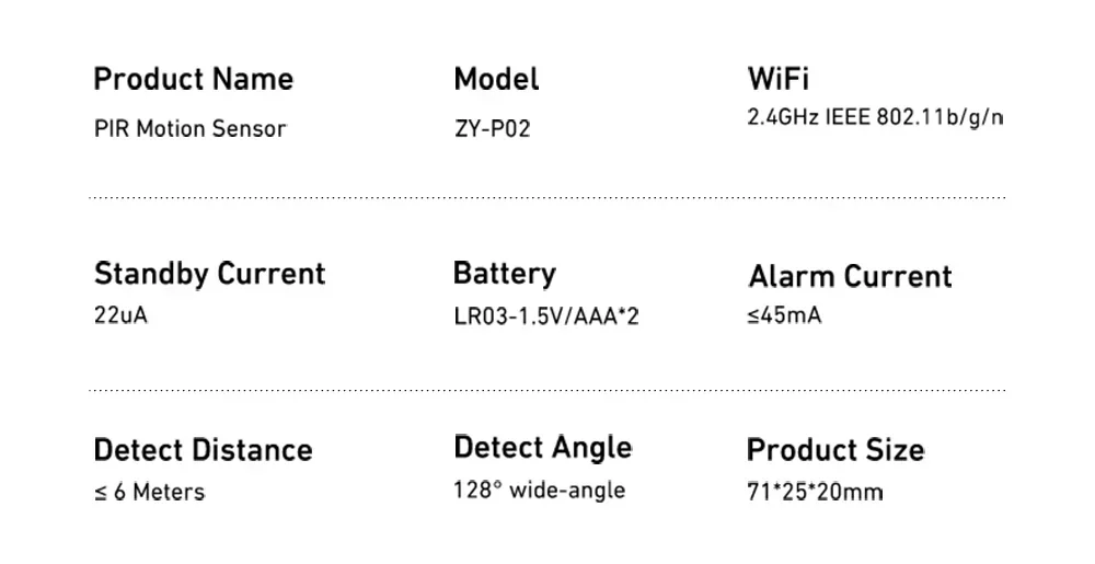 Tuya WiFI Motion Sensor PIR Smart Human Body Home Burglar Sensor APP Remote Control Smart Life For Smart Home Work With Alexa