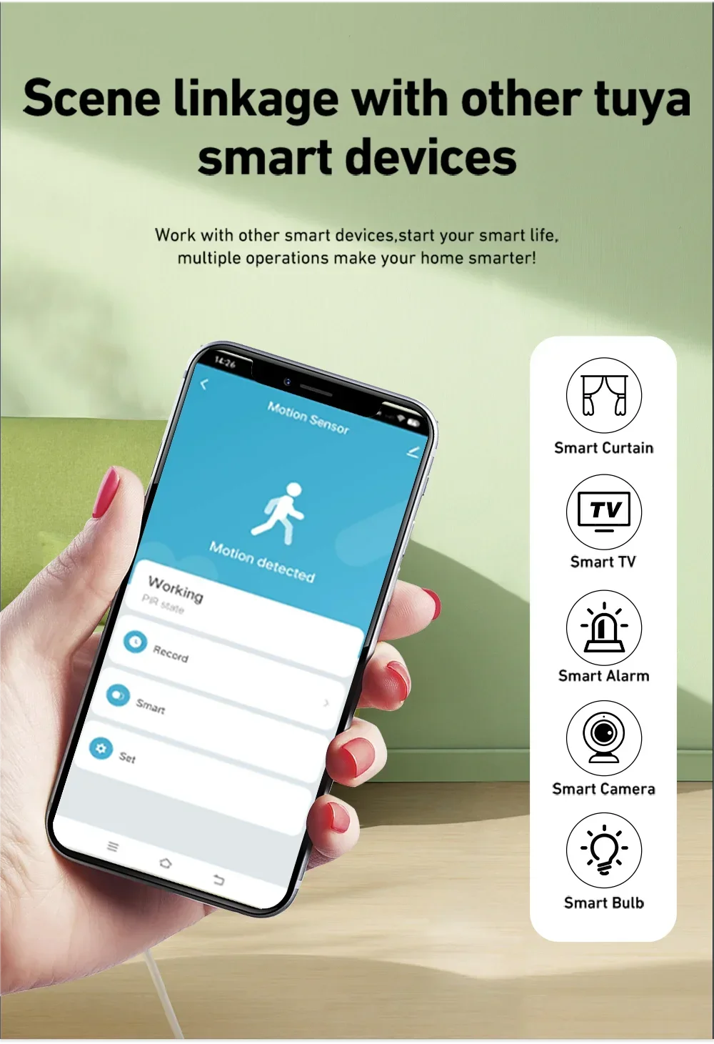 Tuya WiFI Motion Sensor PIR Smart Human Body Home Burglar Sensor APP Remote Control Smart Life For Smart Home Work With Alexa