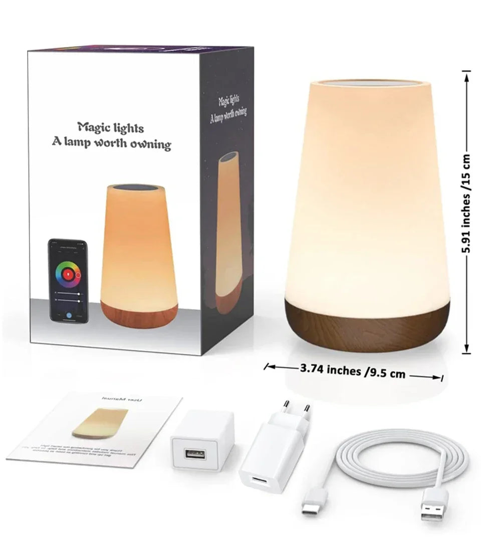 Tuya Wifi LED Smart Night Lights Dimmable Touch Table Lamp RGB Table Bedside Lamp Voice APP Control Google Home Alexa Smartlife