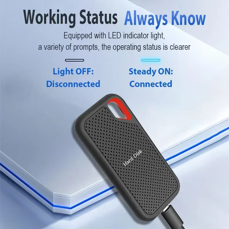 High Speed Portable SSD 256TB External Solid State Drive 1TB 2TB External Hard Drive 4TB External Hard Disk For Laptop Mac Phone