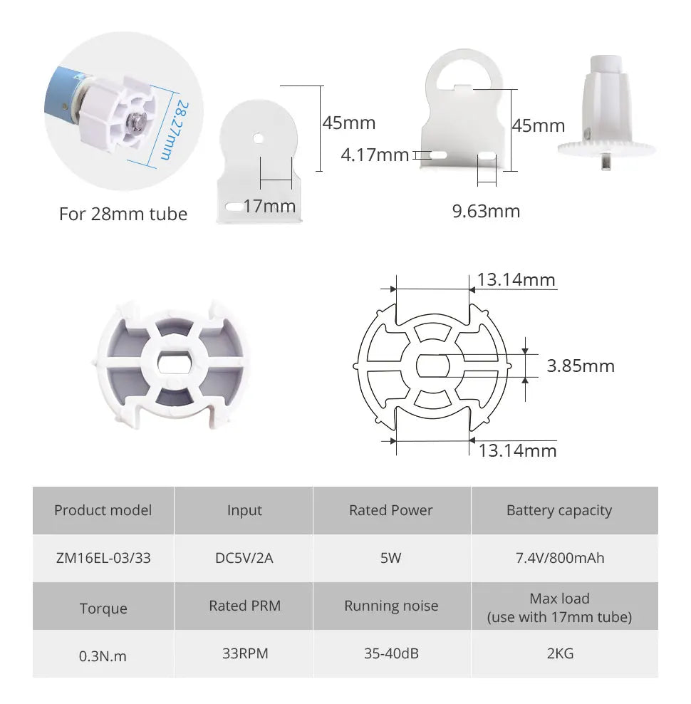 Zemismart Zigbee Roller Shade Blinds Motor for 17 25 28mm Tube Smart Electric Curtain Engine Works with Tuya Alexa Google Home
