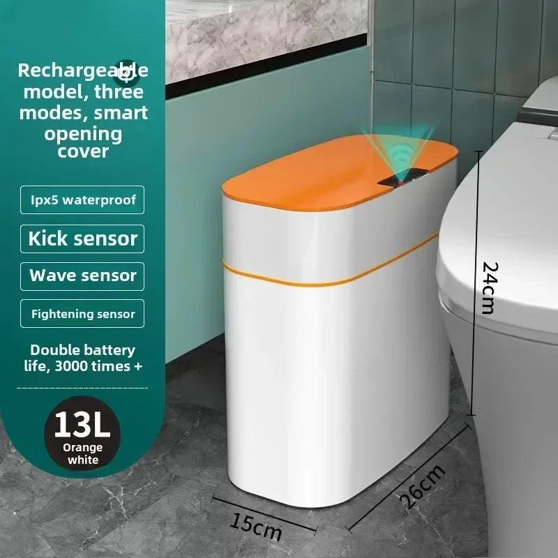Smart sensor trash can for home use, bedroom with lid, bathroom, anti-odor, bedroom and living room