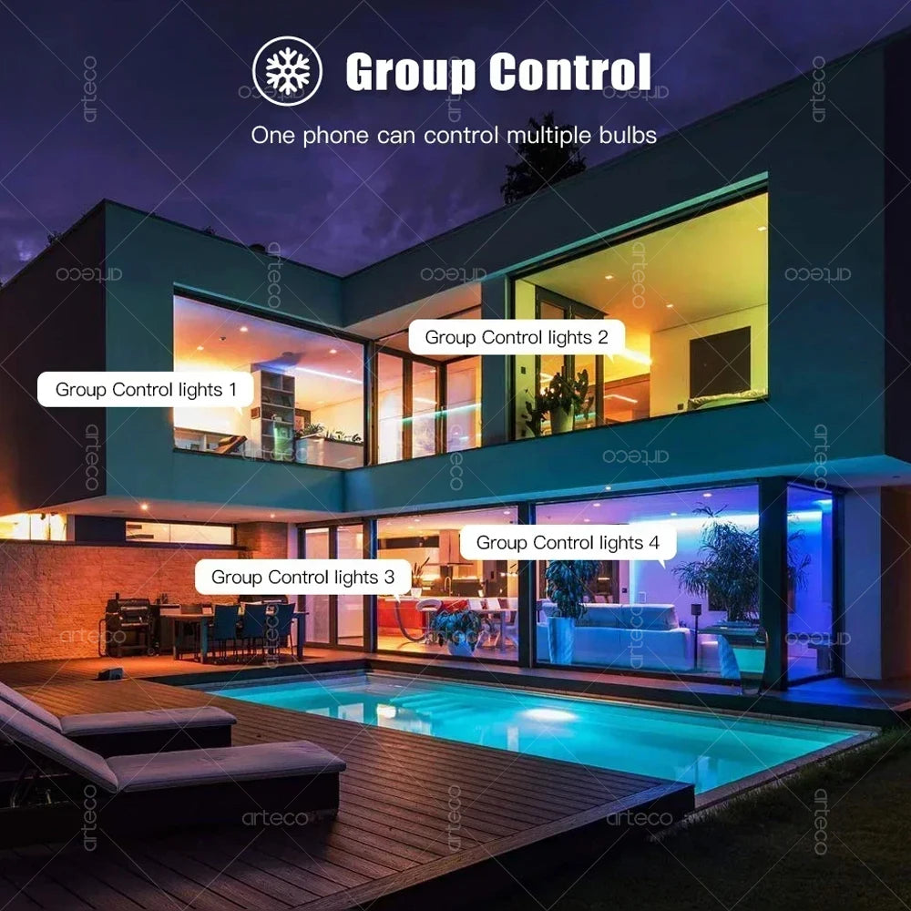 Tuya E27 GU10 E14 Bulb WiFi Zigbee Bluetooth,Dimmable Smart LED Lamp 2700-6500K RGBCW,LED Light Bulb Work With Alexa Google Home