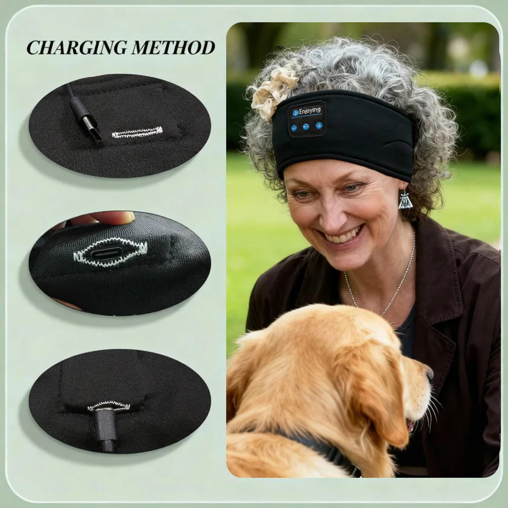 Wireless Bluetooth Music Eye Mask Sports Headband Anti-noise Headphones Talk Running Yoga Music Headwear Wireless Sleep Headphon