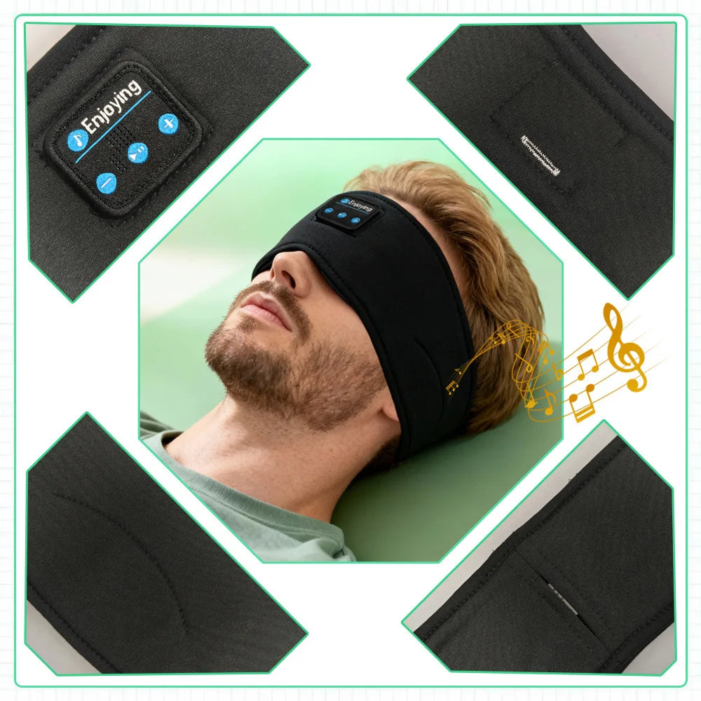 Wireless Bluetooth Music Eye Mask Sports Headband Anti-noise Headphones Talk Running Yoga Music Headwear Wireless Sleep Headphon