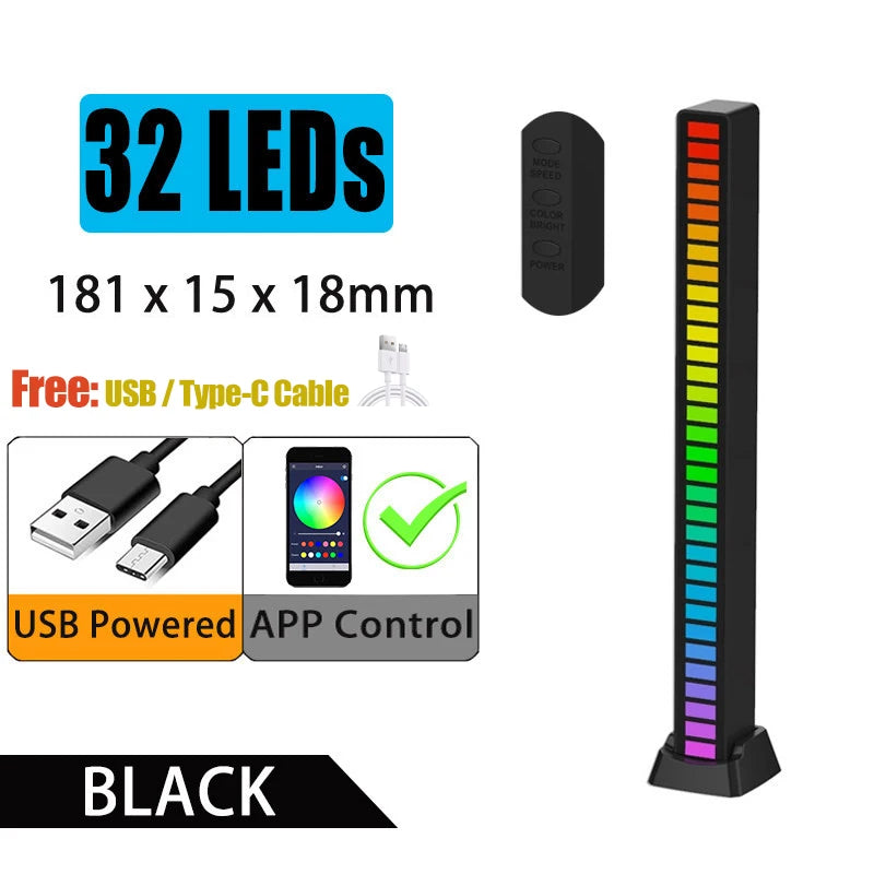 LED Ambient Light RGB Table Lamp Bluetooth Music Sync Night Light USB Rechargeable Desk Mood Light for Car PC Gaming Room Decor